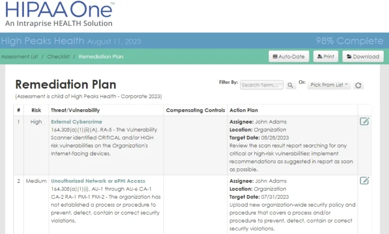 HIPAA One™-Intraprise Health